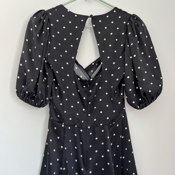 Reformation 2 Lane Silk Polka Dot Wrap Style Mini Dress - Picture 9 of 13